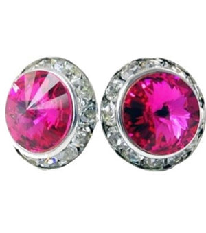 15mm Rhinestone earrings (Pierced) + 10 colors