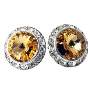 15mm Rhinestone earrings (Pierced) + 10 colors