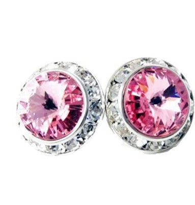 15mm Rhinestone earrings (Pierced) + 10 colors