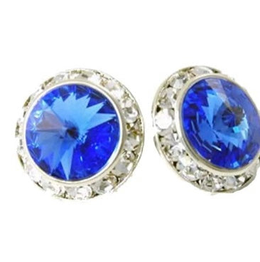 15mm Rhinestone earrings (Pierced) + 10 colors